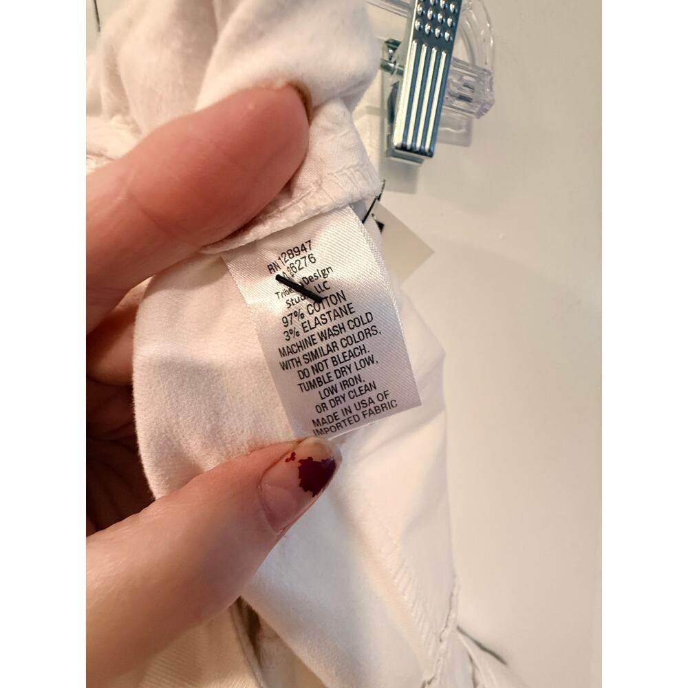 Nili Lotan 2 Slouchy Paris Pants $345 Drop Crotch Cotton Cropped White EUC - Picture 7 of 10